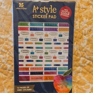 Erin Condren A+ Style Sticker Pad - Rainbow Clear School Icons